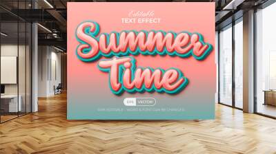 Summer time text effect orange style. Editable text effect. Wall mural