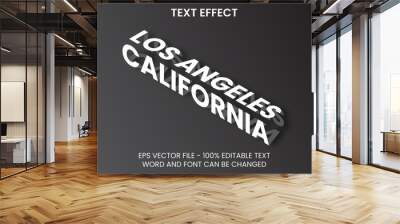 Text effect editable vector design. Isometric text effect style with california los angeles word. Wall mural