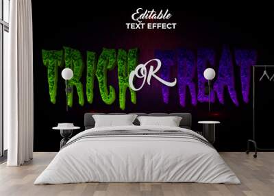 Trick or treat text effect style. Editable text effect halloween theme. Wall mural