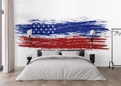 Us Flag Painted Grunge Wall mural