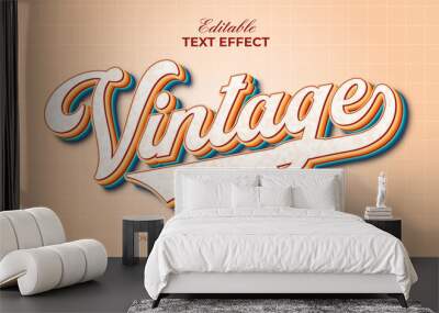 Vintage text effect style. Editable text effect. Wall mural