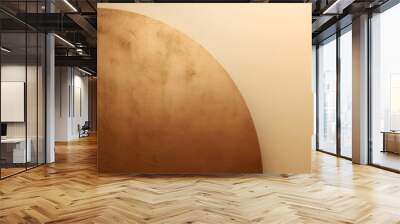 Gold Bronze biege paper texture background with Arch, circle oval design, copy space, banner wallpaper Minimal Wall mural