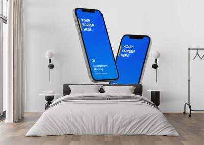 Smartphone Mockup | Fully Editable File, Replaceable Screen, Separated Shadow and Background Wall mural