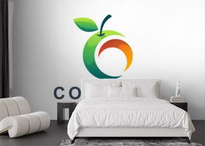 fruit mango gradient logo design Wall mural