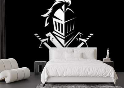 knight logo design vector illustration template Wall mural