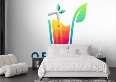 orange juice gradient logo design Wall mural