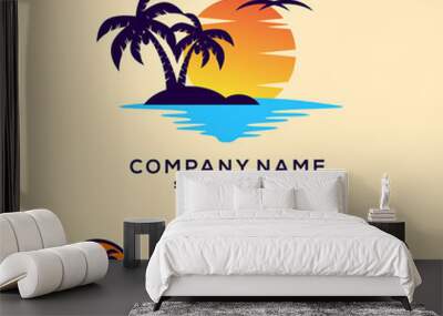 sunset logo Wall mural