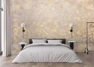 Abstract gold glitter bokeh lights background. Wall mural