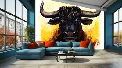 furious bull Wall mural