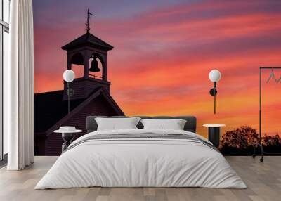 church at sunset Wall mural