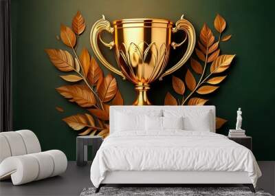 gold trophy cup Wall mural