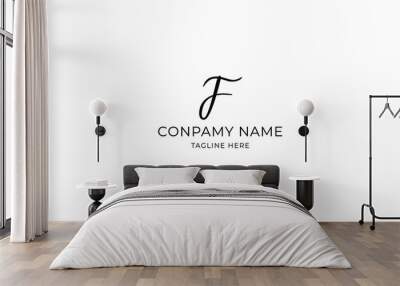 Letter F Signature Logo Vector Wall mural