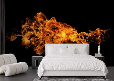 Abstract fire flame isolated on black background Wall mural