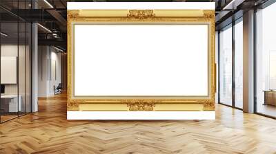 antique gold picture frame isolated on white background Wall mural