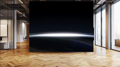 abstract planet sunrise skyline, 3d rendering. Wall mural