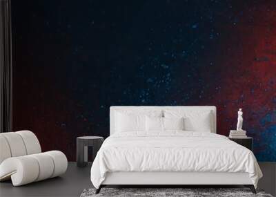 Textured red and blue illustration, 3d wallpaper design Wall mural