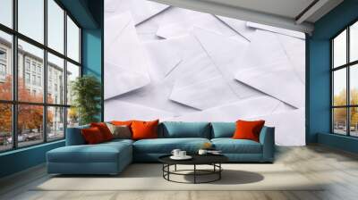 A stack of white envelopes for background. Wall mural