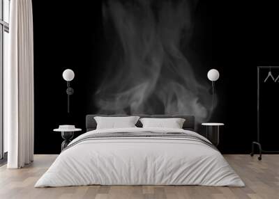 smoke steam isolated the black background
 Wall mural