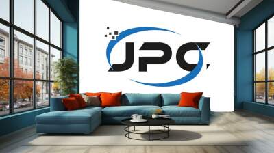  dots or points letter JPC technology logo designs concept vector Template Element Wall mural