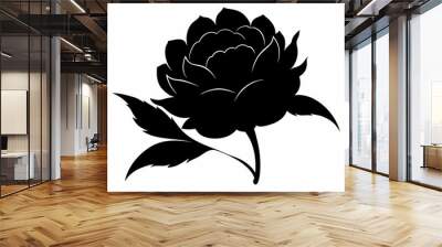  Peony of the valley flower with leaves vector art illustration Wall mural