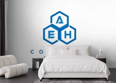 AEH three letters creative polygon hexagon logo Wall mural