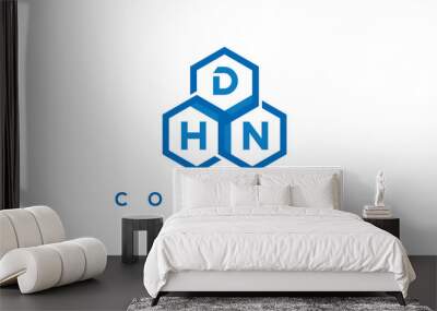 DHN three letters creative polygon hexagon logo Wall mural