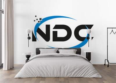 dots or points letter NDC technology logo designs concept vector Template Element Wall mural