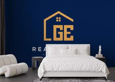 GE three Letters creative circle logo design Wall mural