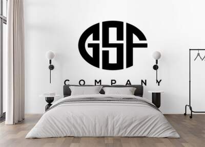 GSF three Letters creative circle logo design Wall mural