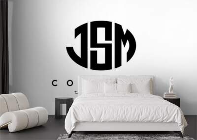 JSM three Letters creative circle logo design Wall mural