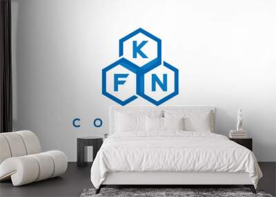 KFN letters design logo with three polygon hexagon logo vector template Wall mural