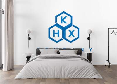 KHX letters design logo with three polygon hexagon logo vector template Wall mural