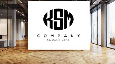 KSM three Letters creative circle logo design Wall mural