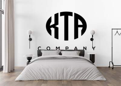 KTA three Letters creative circle logo design Wall mural