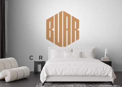 letters BUAR creative polygon hexagon logo victor template	 Wall mural