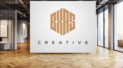 letters BXAS creative polygon hexagon logo victor template	 Wall mural