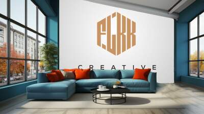 letters FLKK creative polygon hexagon logo victor template Wall mural