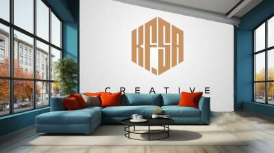 letters KFSA creative polygon hexagon logo victor template Wall mural