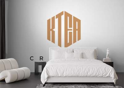 letters KTEA creative polygon hexagon logo victor template Wall mural