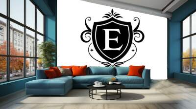 Logo for events and decor, logo type typography With letter E, vector illustration Wall mural