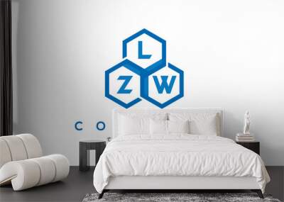 LZW letters design logo with three polygon hexagon logo vector template Wall mural