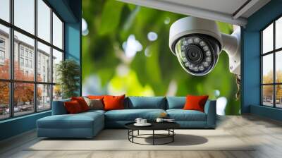 Modern Security Camera in Natural Home Setting Wall mural