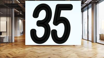  Black color Numbers set in hand drawn calligraphy style and white  background , Wall mural