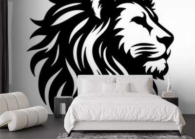 Lion head vector image front view on whit background. Wall mural