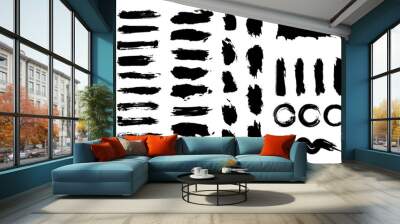 Set of vector brush strocks Wall mural