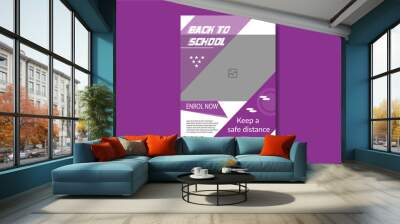 Back to school flyer template design Wall mural