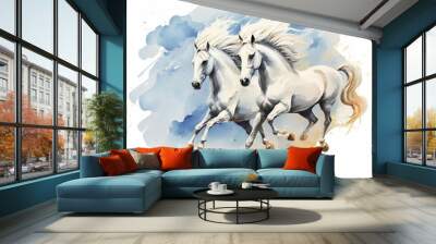 horse isolated on white Wall mural