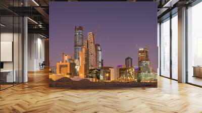 Large buildings equipped with the latest technology, King Abdullah Financial District, in the capital, Riyadh, Saudi Arabia Wall mural