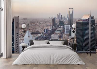 Top view of the city of Riyadh, Saudi Arabia Wall mural