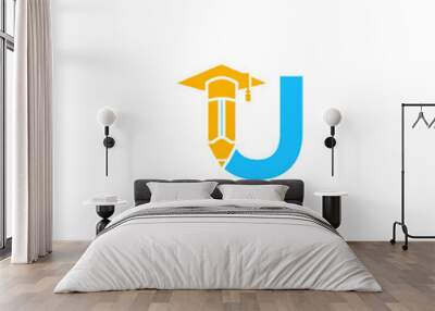 ULetter Pen Logo Design vector template Wall mural